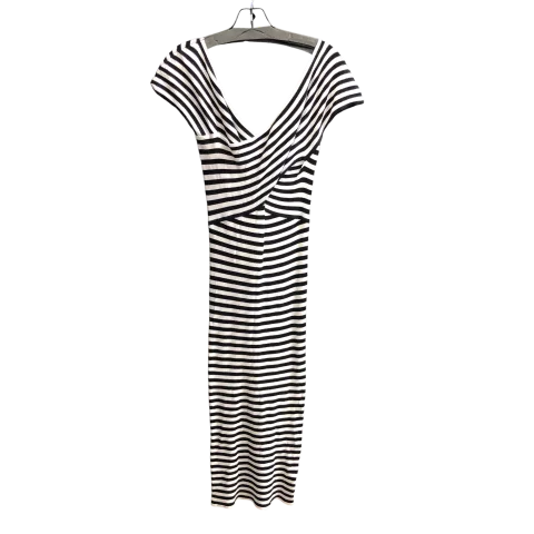 Dress Casual Midi By Cmc In Striped Pattern, Size: L