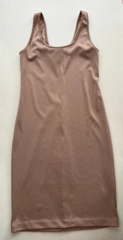 Dress Casual Midi By Express In Tan, Size: L