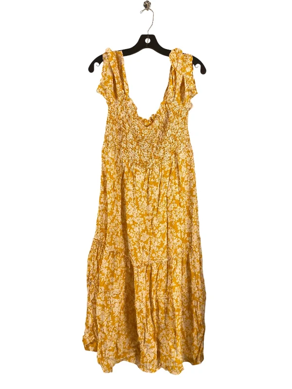 Dress Casual Midi By Pink Lily In Yellow, Size: Xl