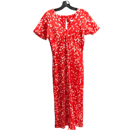 Dress Casual Midi By Top Shop In Red & White, Size: S