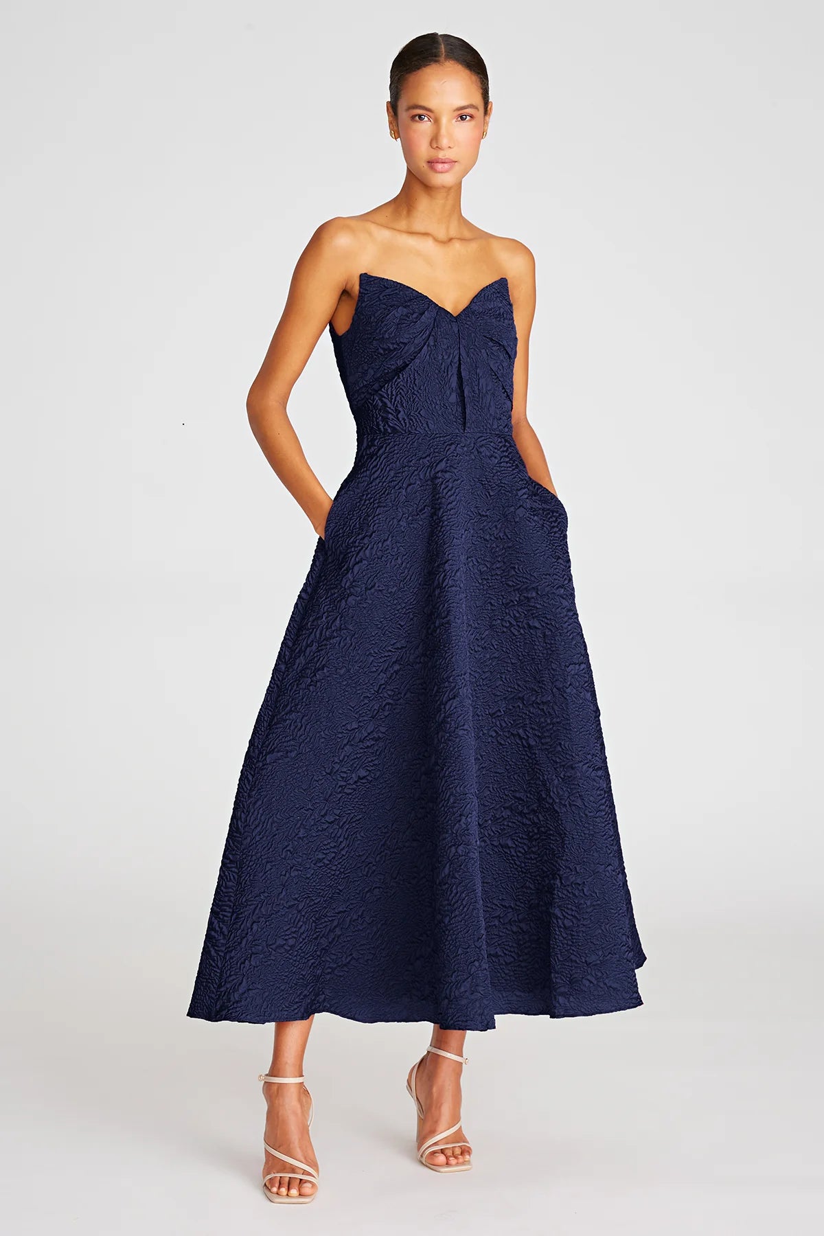 Ellie A Line Midi Dress - Navy