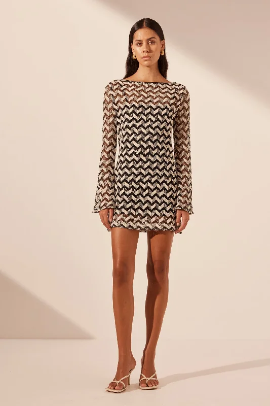 NOOR LONG SLEEVE MINI DRESS