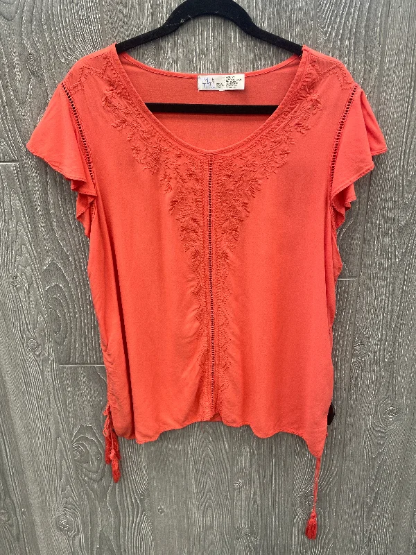 Top Short Sleeve By Time And Tru In Coral, Size: 3x