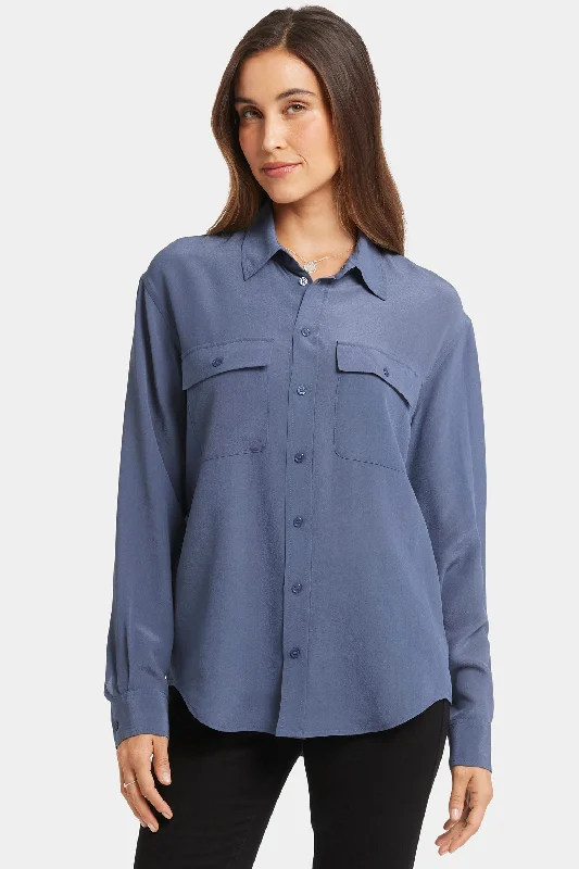 Lauren Silk Blouse - Cascade Lake