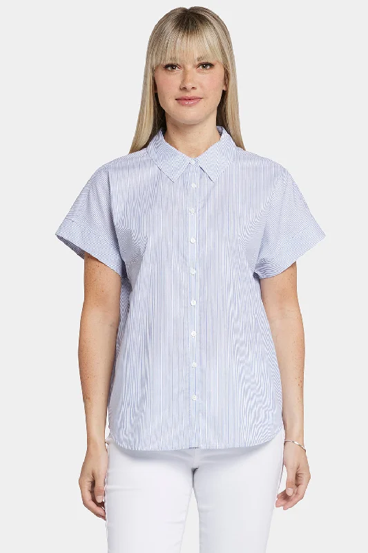 Maya Blouse - Blue Stripe