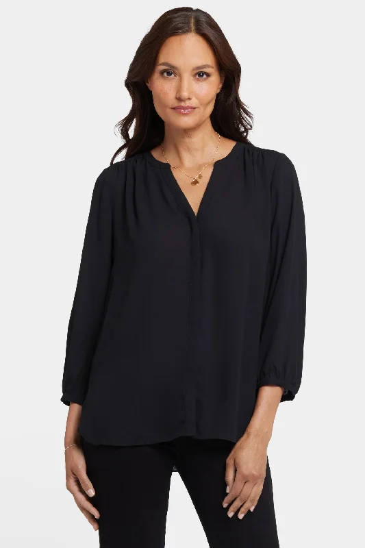 Pintuck Blouse - Black