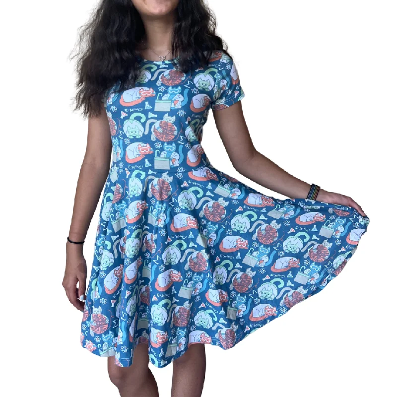 Science Cats Kids Twirl Dress