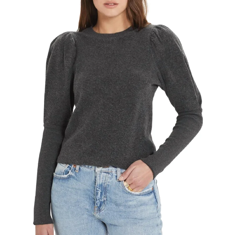 Reverse French Terry Puff Sleeve Sweatshirt In Charcoal Heather