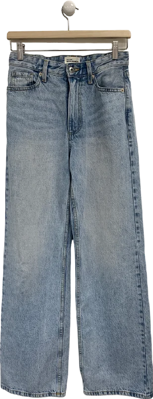 River Island Blue High Waisted Relaxed Straight Leg Jeans UK 8