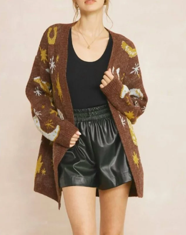 Women's Westward Cardigan In Brown