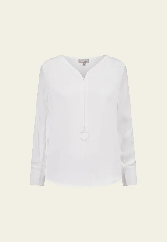 Minimalism White Mulberry Silk Top