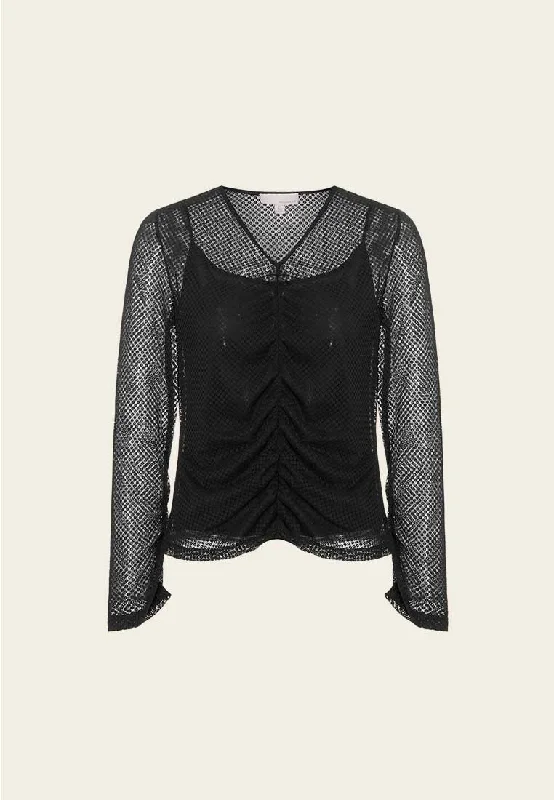 Black Drape Lace Top