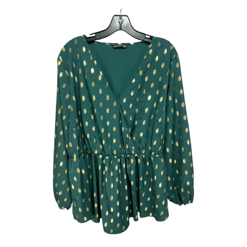 Top Long Sleeve By Bloomchic In Green, Size: 22