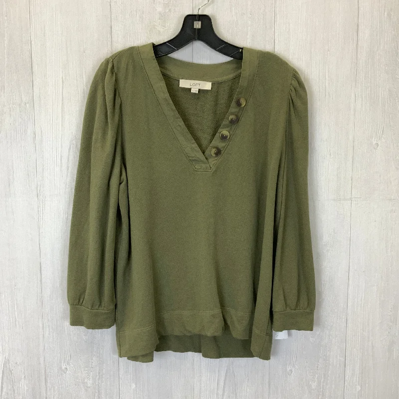 Top Long Sleeve By Loft In Green, Size: M