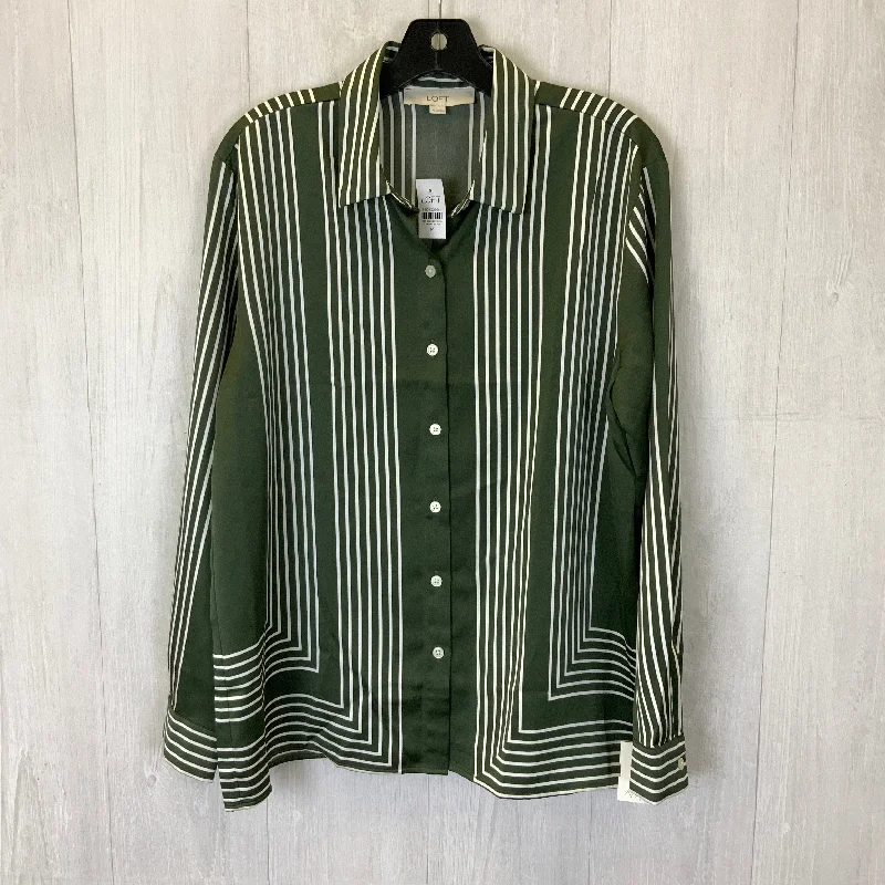 Top Long Sleeve By Loft In Green, Size: M