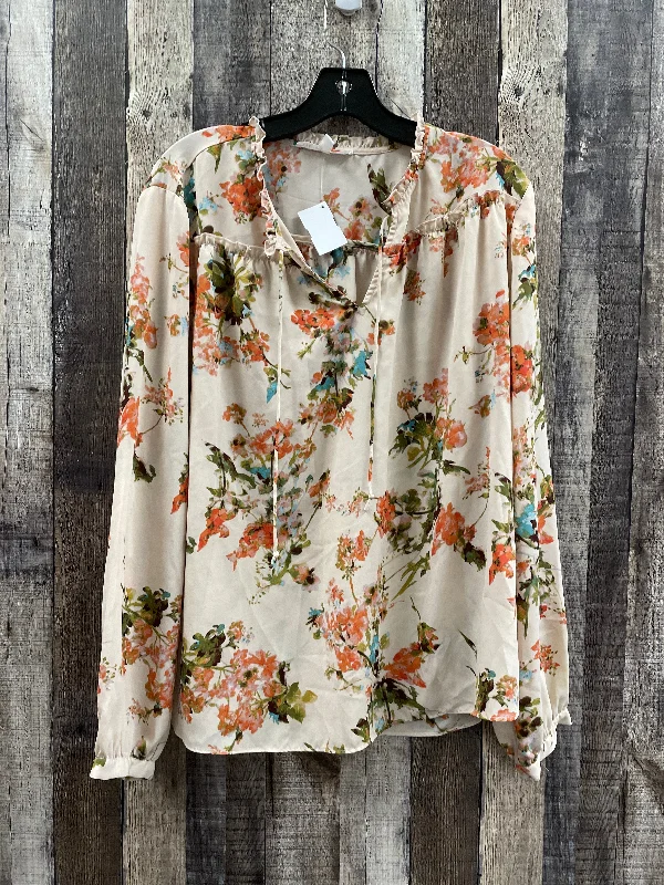 Top Long Sleeve By Violet And Claire In Floral Print, Size: Xl