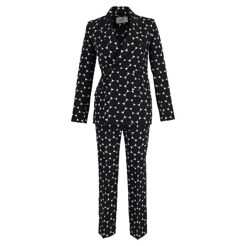 Erdem Freesia Double-Breasted Crepe Jacket and Pansy Trousers in Black Polyester