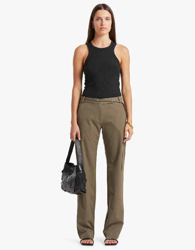 90s Panelled Pants - Olivine