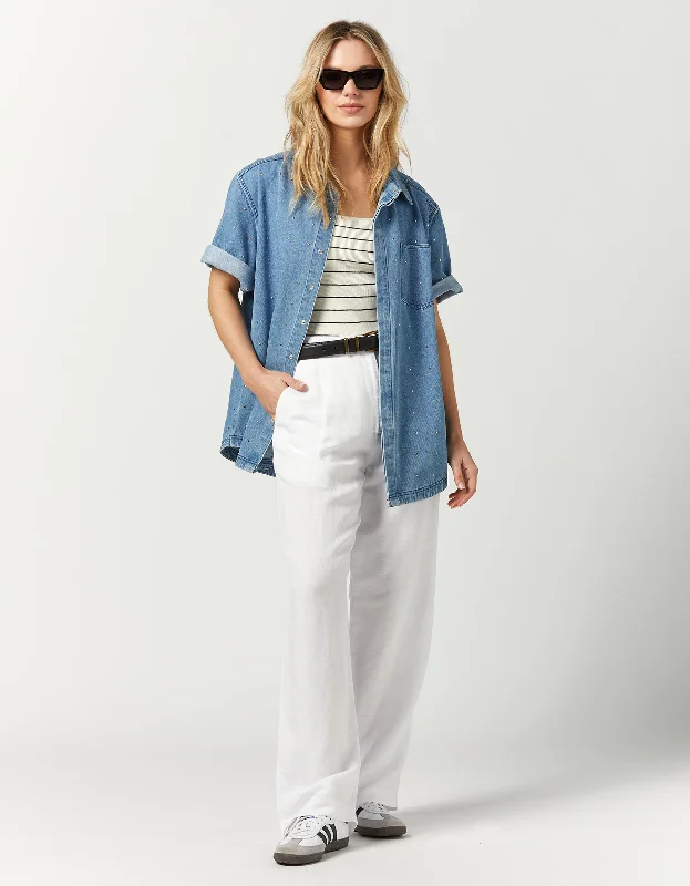 Linen Leigh Pant - White