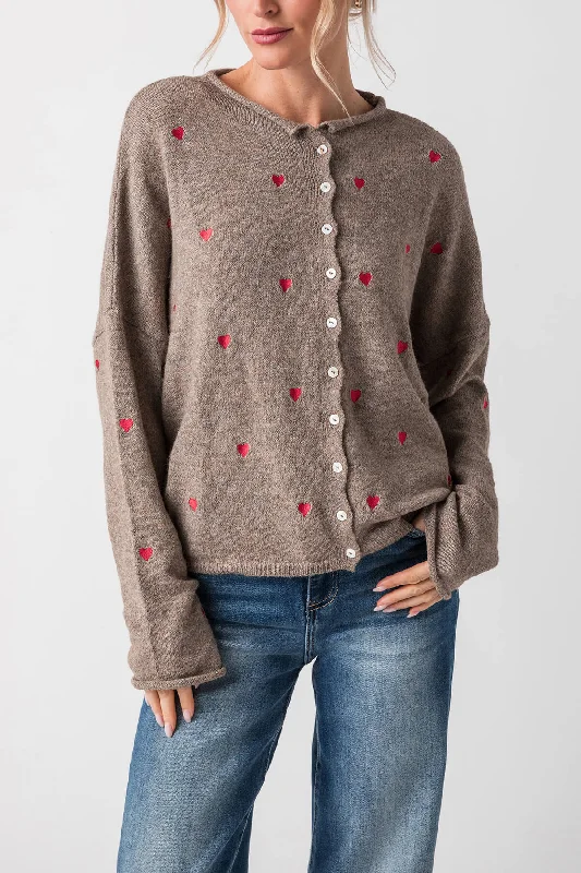 Things Between Embroidered Heart Piper Cardigan